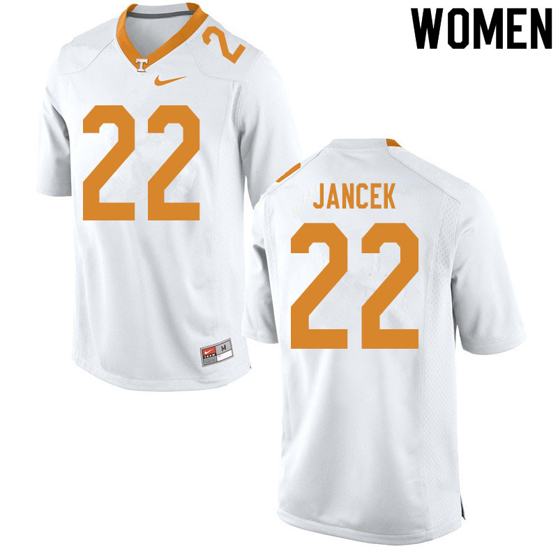 Women #22 Jack Jancek Tennessee Volunteers College Football Jerseys Sale-White - Click Image to Close